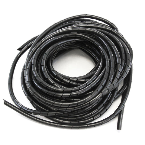 66FT PE 3/8 Inches (10 mm) Black Polyethylene Spiral Wire Wrap Tube PC Manage Cable for Car Computer Cable
