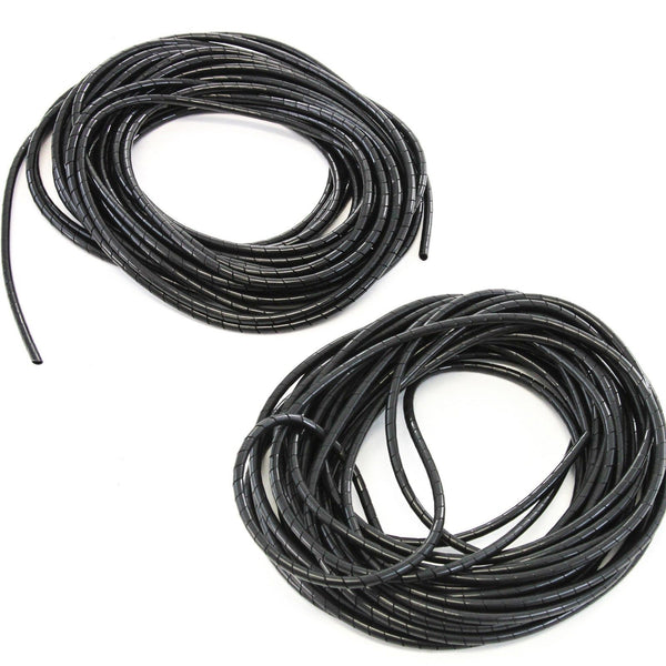 66FT PE 5/16 Inches (8 mm) Black Polyethylene Spiral Wire Wrap Tube PC Manage Cable for Car Computer Cable