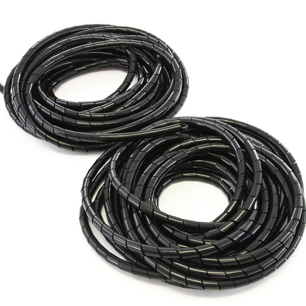 66FT PE 5/8 Inches (16 mm) Black Polyethylene Spiral Wire Wrap Tube PC Manage Cable for Car Computer Cable