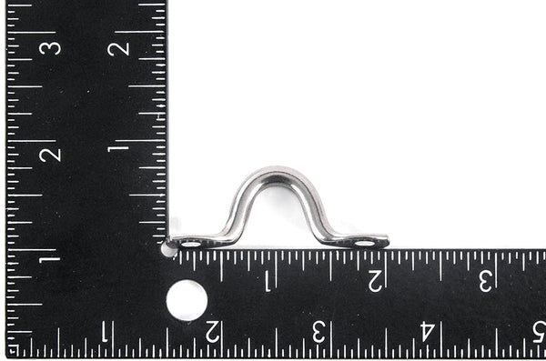 100 -Stainless Steel 316 Oblong Pad Eye Straps Wire Plate Bimini Staple Ring 5mm