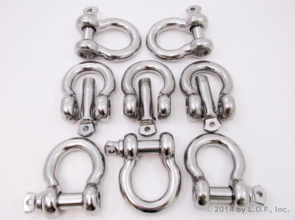 Red Hound Auto (8) 3/4 Inches Stainless Steel D Ring Anchor Bow Shackle w 7/8 Inches pin