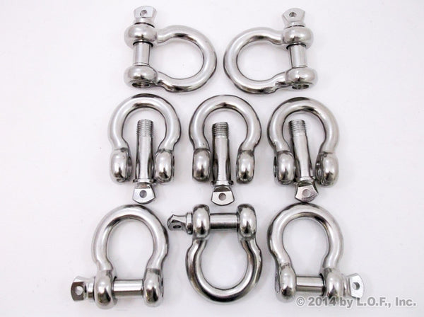 Red Hound Auto (8) 3/4 Inches Stainless Steel D Ring Anchor Bow Shackle w 7/8 Inches pin
