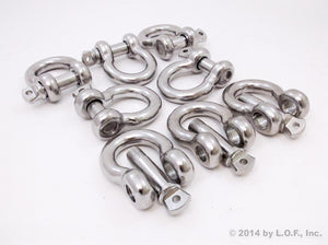 Red Hound Auto (8) 3/4 Inches Stainless Steel D Ring Anchor Bow Shackle w 7/8 Inches pin