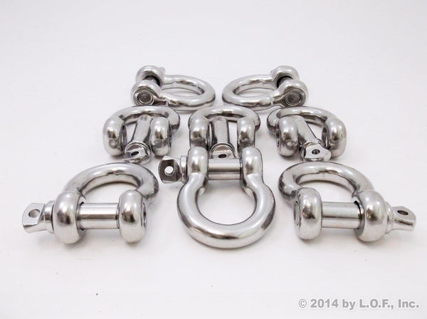 Red Hound Auto (8) 3/4 Inches Stainless Steel D Ring Anchor Bow Shackle w 7/8 Inches pin