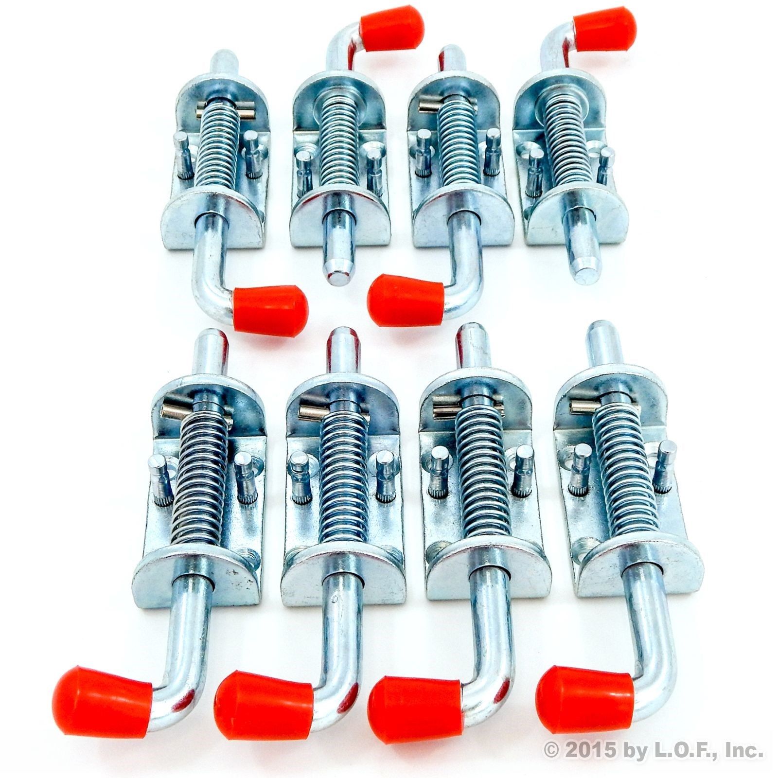 8 Pcs Metal Lock Barrel Bolt Spring Loaded Latch 6.5 Inches Long w Grip Heavy Duty