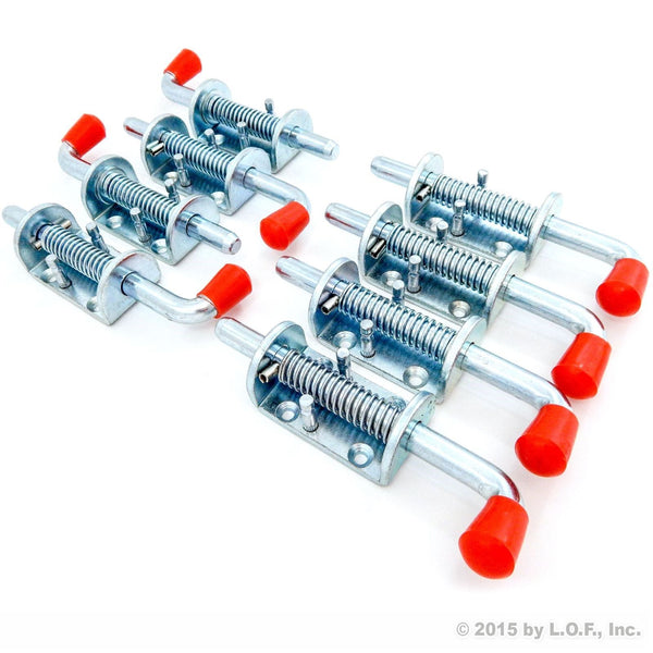 8 Pcs Metal Lock Barrel Bolt Spring Loaded Latch 6.5 Inches Long w Grip Heavy Duty