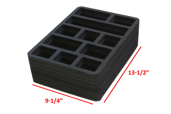 Polar Whale 4 Utility Drawer Organizers Tray Waterproof Washable Insert for Crafts Office Home Shop Shelf Closets and More  9.25 X 13.5 X 4.2 Inches 11 Compartments Black Extra Deep Pockets