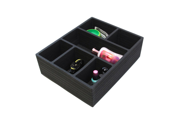 Polar Whale Drawer Organizer Compatible with Ikea Alex (Fits Lower Tall Drawers) Tray Waterproof Insert Office Home Dorm  11.5 X 14.5 X 4.2 Inches 6 Compartments Black Extra Deep Pockets
