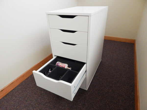 Polar Whale Drawer Organizer Compatible with Ikea Alex (Fits Lower Tall Drawers) Tray Waterproof Insert Office Home Dorm  11.5 X 14.5 X 4.2 Inches 6 Compartments Black Extra Deep Pockets