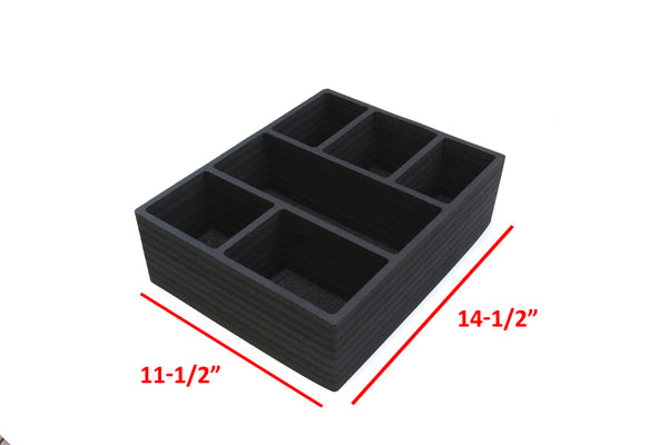 Polar Whale Drawer Organizer Compatible with Ikea Alex (Fits Lower Tall Drawers) Tray Waterproof Insert Office Home Dorm  11.5 X 14.5 X 4.2 Inches 6 Compartments Black Extra Deep Pockets