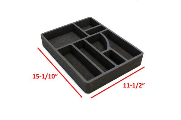 Polar Whale Desk Utility Kitchen Drawer Organizer Tray Insert Pen Pencil Notes Holder for Home Office Shop Waterproof Washable  15.1 X 11.5 X 2 Inches 8 Compartments Black