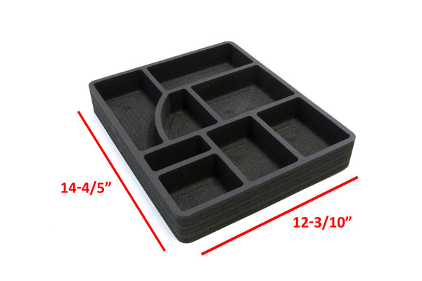 Polar Whale Desk Utility Kitchen Drawer Organizer Tray Insert Pen Pencil Notes Holder for Home Office Shop Waterproof Washable  14.8 X 12.3 X 2 Inches 8 Compartments Black