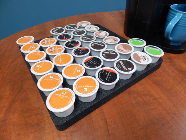 Polar Whale 2 Coffee Pod Storage Organizers Tray Drawer Insert for Kitchen Home Office Waterproof Washable  12.5 X 12.5 X 1 Inches Holds 36 Each (72 Total) Compatible with Keurig K-Cup