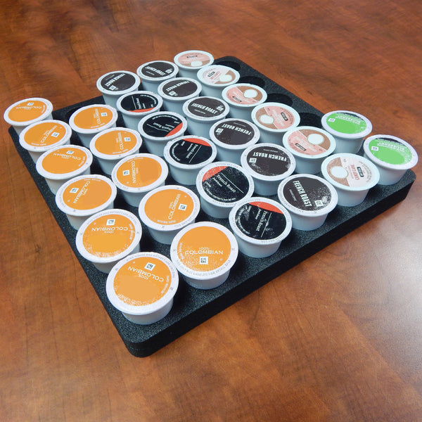 Polar Whale Coffee Pod Storage Organizer Tray Drawer Insert for Kitchen Home Office Waterproof Washable  12.5 X 12.5 X 1 Inches Holds 36 Compatible with Keurig K-Cup