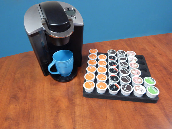 Polar Whale 2 Coffee Pod Storage Organizers Tray Drawer Insert for Kitchen Home Office Waterproof Washable  12.5 X 12.5 X 1 Inches Holds 36 Each (72 Total) Compatible with Keurig K-Cup