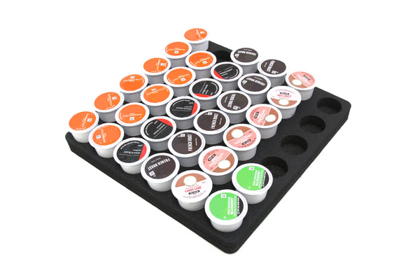 Polar Whale Coffee Pod Storage Organizer Tray Drawer Insert for Kitchen Home Office Waterproof Washable  12.5 X 12.5 X 1 Inches Holds 36 Compatible with Keurig K-Cup