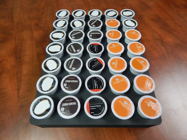 Polar Whale Coffee Pod Storage Organizer Tray Drawer Insert for Kitchen Home Office Waterproof Washable  11.9 X 15.9 X 2 Inches Holds 35 Compatible with Keurig K-Cup