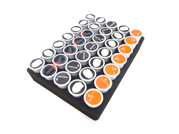 Polar Whale Coffee Pod Storage Organizer Tray Drawer Insert for Kitchen Home Office Waterproof Washable  10.9 X 14.9 X 2 Inches Holds 35 Compatible with Keurig K-Cup