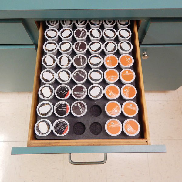 Polar Whale Coffee Pod Storage Organizer Tray Drawer Insert for Kitchen Home Office Waterproof Washable  12.6 X 17.9 X 2 Inches Holds 48 Compatible with Keurig K-Cup