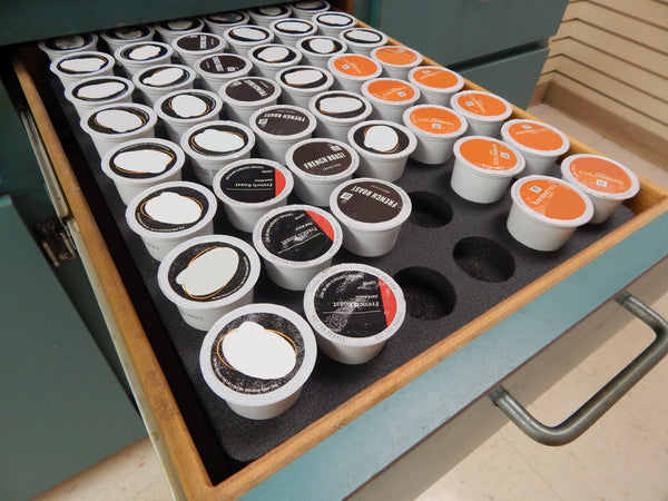Polar Whale Coffee Pod Storage Organizer Tray Drawer Insert for Kitchen Home Office Waterproof Washable  12.6 X 17.9 X 2 Inches Holds 48 Compatible with Keurig K-Cup
