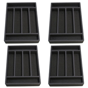 Polar Whale 4 Large Flatware Silverware Drawer Organizers for Cutlery Forks Knives Spoons Serving Utensils Non-Slip Premium Waterproof Tray Insert  11 x 15 Inches 6 Slot Extra Deep Pair Set