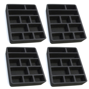 Polar Whale 4 Utility Drawer Organizers Tray Waterproof Washable Insert for Crafts Office Home Shop Shelf Closets and More  9.25 X 13.5 X 2 Inches 11 Compartments Black Deep Pockets