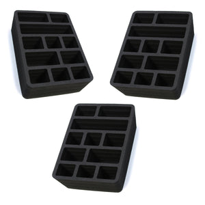 Polar Whale 3 Utility Drawer Organizers Tray Waterproof Washable Insert for Crafts Office Home Shop Shelf Closets and More  9.25 X 13.5 X 4.2 Inches 11 Compartments Black Extra Deep Pockets