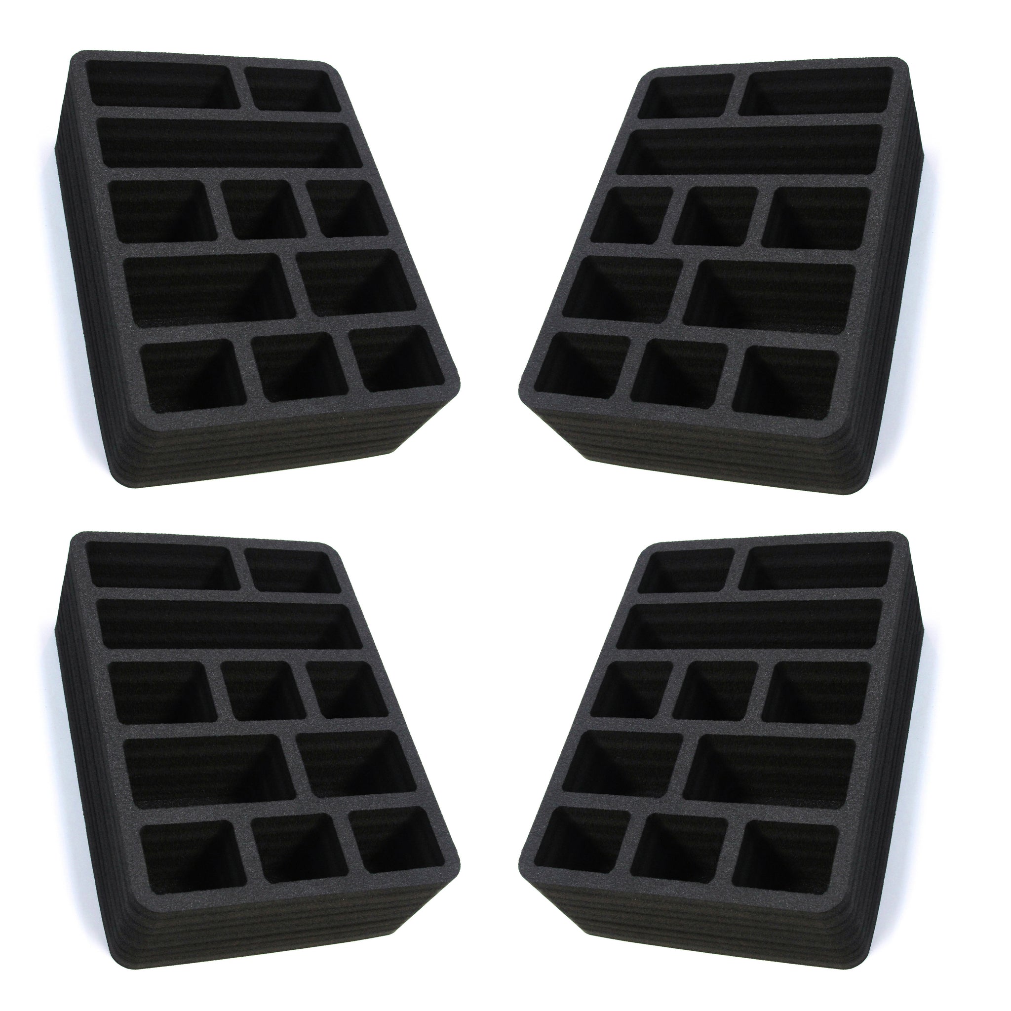 Polar Whale 4 Utility Drawer Organizers Tray Waterproof Washable Insert for Crafts Office Home Shop Shelf Closets and More  9.25 X 13.5 X 4.2 Inches 11 Compartments Black Extra Deep Pockets
