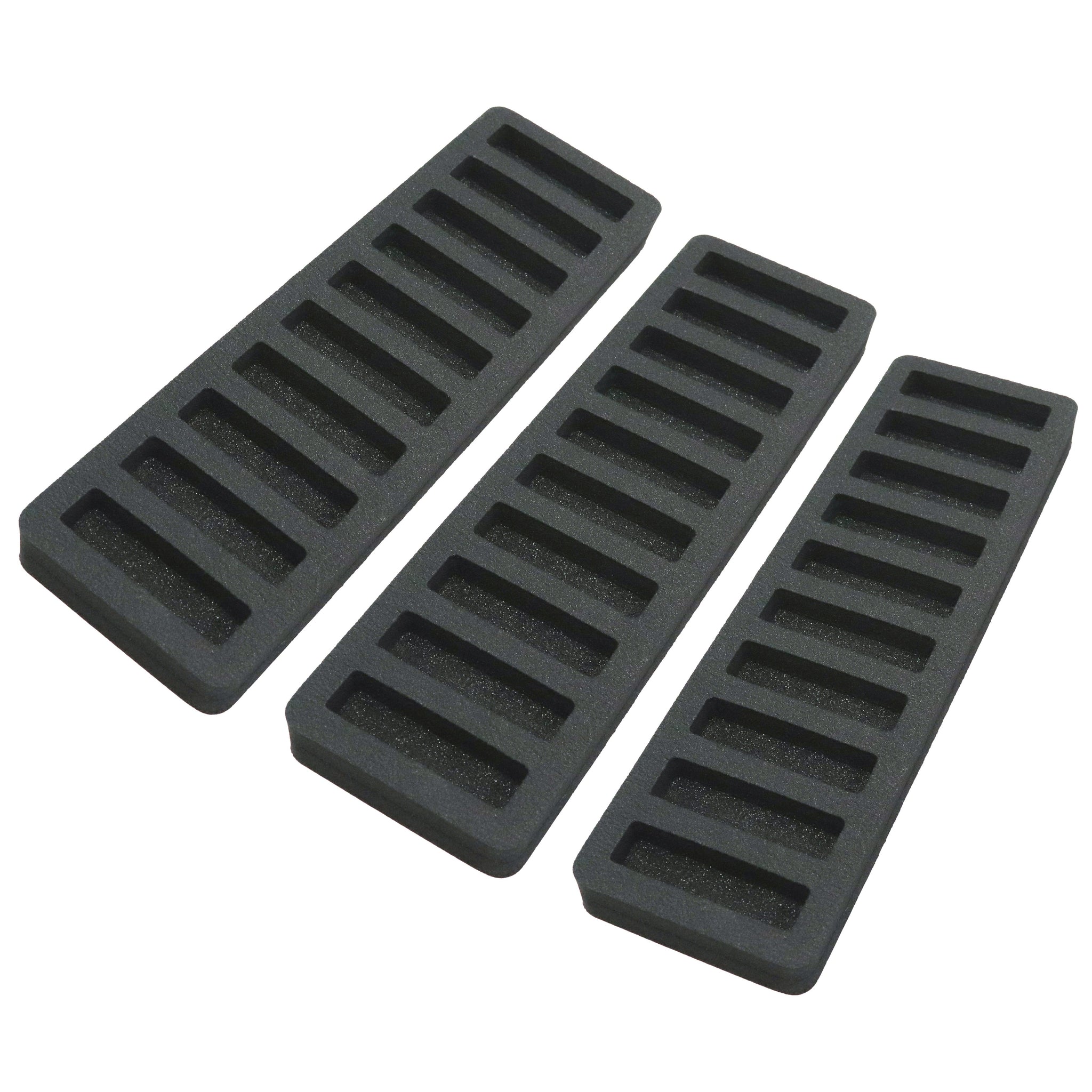 Polar Whale Set of 3 Rolled Coin Storage Organizers Tray Slim Holds Nickels Holder for Office or Home Waterproof Washable  1 Inches Thick Foam 10 Compartments for 10 Rolls Nickel Black