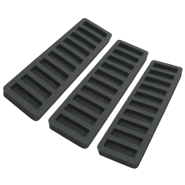 Polar Whale Set of 3 Rolled Coin Storage Organizers Tray Slim Holds Nickels Holder for Office or Home Waterproof Washable  1 Inches Thick Foam 10 Compartments for 10 Rolls Nickel Black