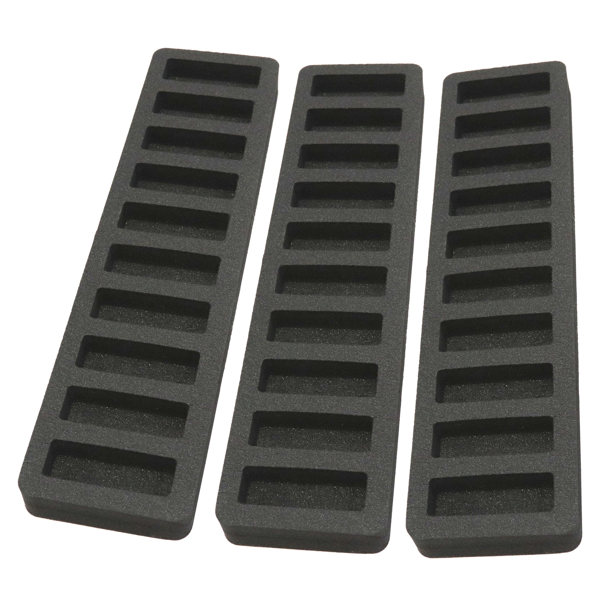 Polar Whale Set of 3 Rolled Coin Storage Organizers Tray Slim Holds Quarters Holder for Office or Home Waterproof Washable  1 Inches Thick Foam 10 Compartments for 10 Rolls Quarter Black