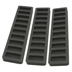 Polar Whale Set of 3 Rolled Coin Storage Organizers Tray Slim Holds Quarters Holder for Office or Home Waterproof Washable  1 Inches Thick Foam 10 Compartments for 10 Rolls Quarter Black