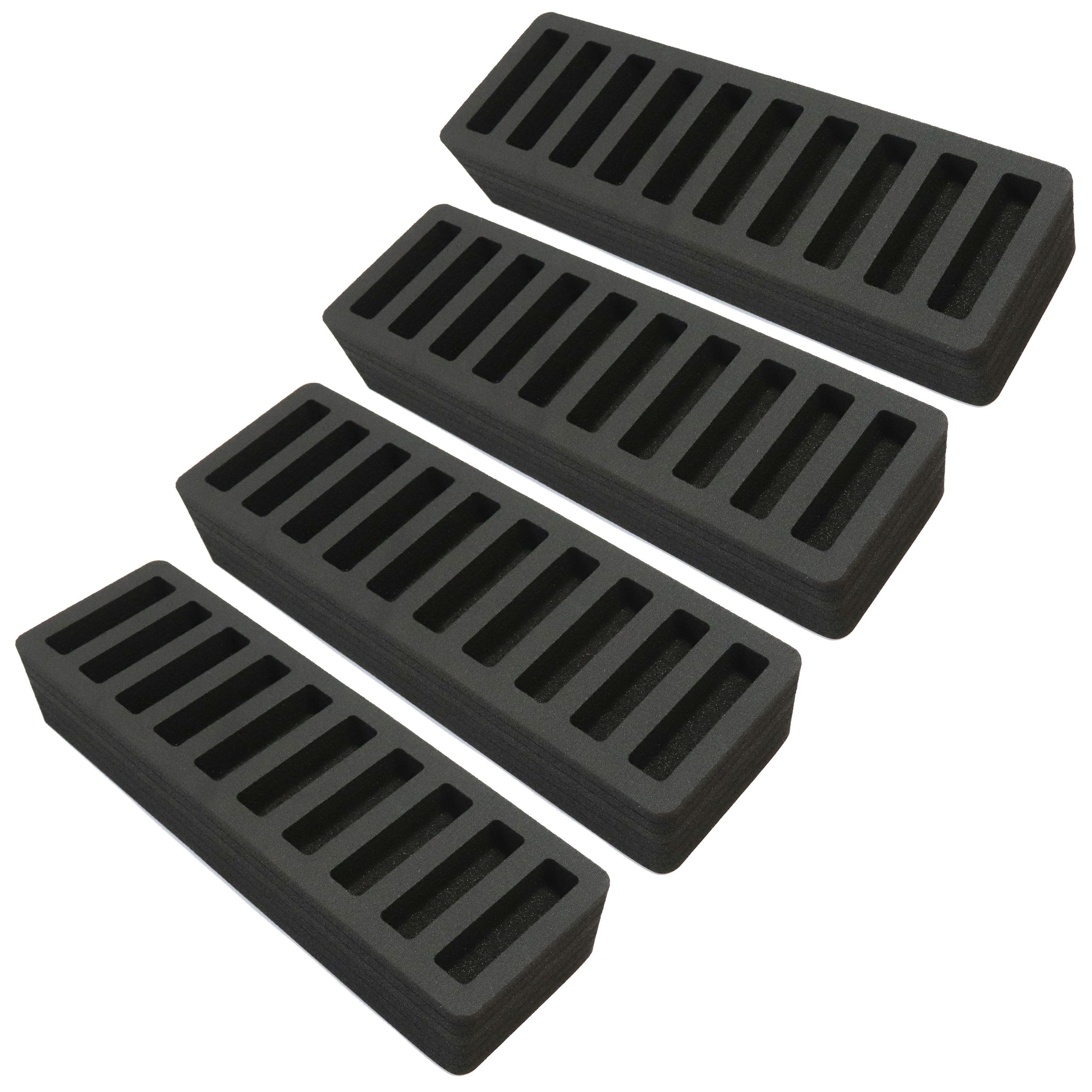 Polar Whale Set of 4 Rolled Coin Storage Organizers Tray Stackable Holds Pennies Holder for Office or Home Waterproof Washable  2 Inches Thick Foam 10 Compartments for 10 Rolls Penny Black