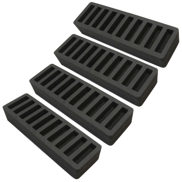 Polar Whale Set of 4 Rolled Coin Storage Organizers Tray Stackable Holds Pennies Holder for Office or Home Waterproof Washable  2 Inches Thick Foam 10 Compartments for 10 Rolls Penny Black