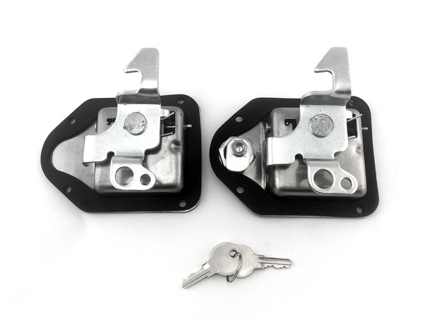 Red Hound Auto 2 Stainless Door Trailer Toolbox RV Handle Latches Pair 4-3/8 Inches x 3-1/4 Inches Paddle Heavy Duty Includes Lock and Keys