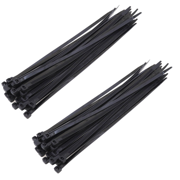 50-Pack Heavy Duty 16 Inch 170lbs Zip Cable Tie Down Strap Wire UV Black 50pc Nylon Wrap