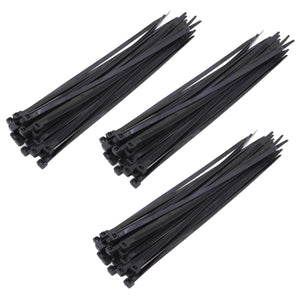 75-Pack Heavy Duty 16 Inch 170lbs Zip Cable Tie Down Strap Wire UV Black 75pc Nylon Wrap
