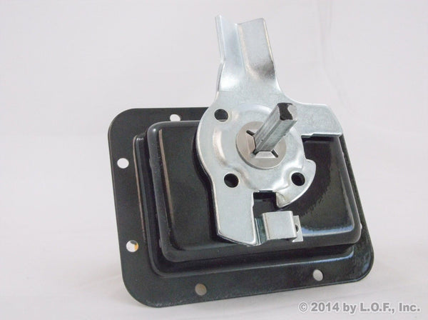 RV Paddle Lock Black Folding T Handle Compatible with Travel Trailer Compartments Utility Body Underbody Box Replacement for some OEM