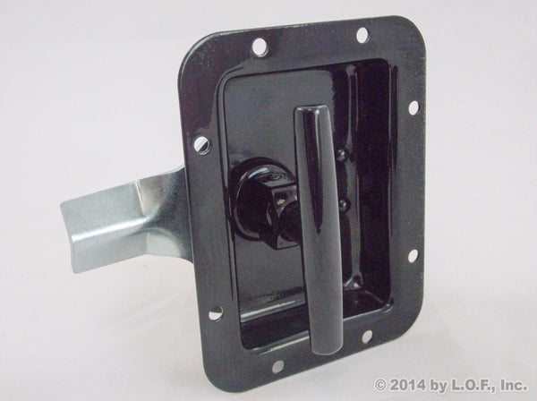 RV Paddle Lock Black Folding T Handle Compatible with Travel Trailer Compartments Utility Body Underbody Box Replacement for some OEM