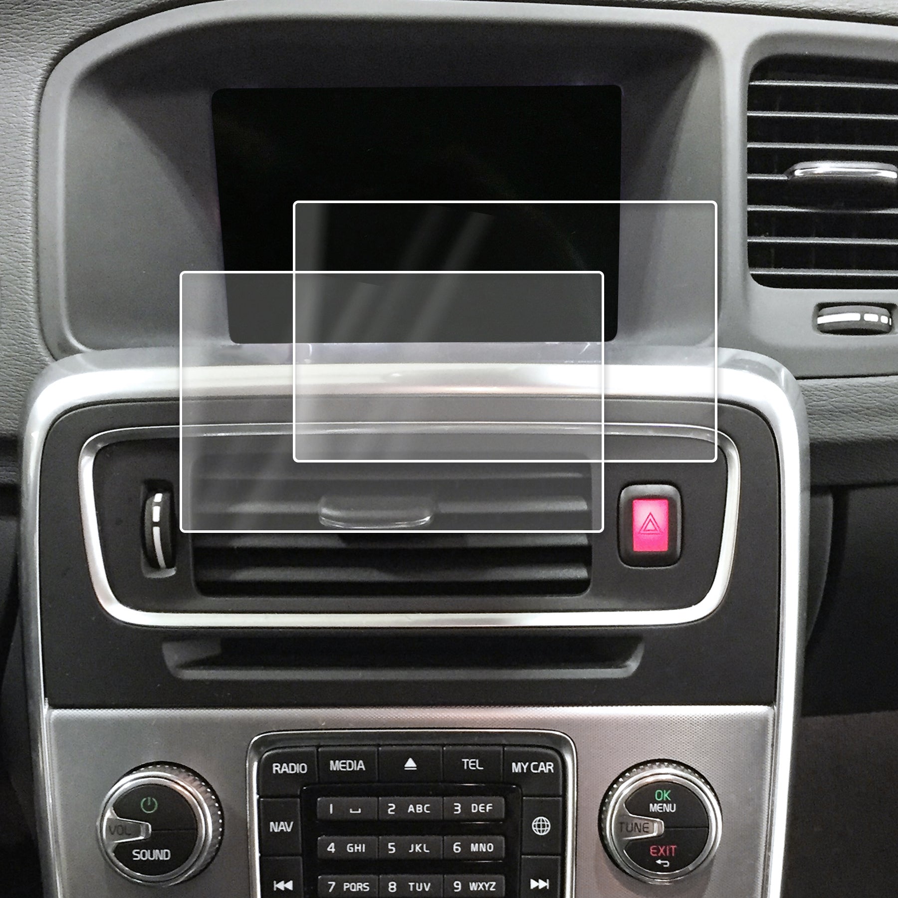 Red Hound Auto 2 Touch Display Protectors 2015-2018 Compatible with Volvo V60 & 2015-2017 XC60 Sensus Connect Screen Saver 2pc Custom Fit Invisible High Clarity Minimizes Fingerprinting 7 Inch