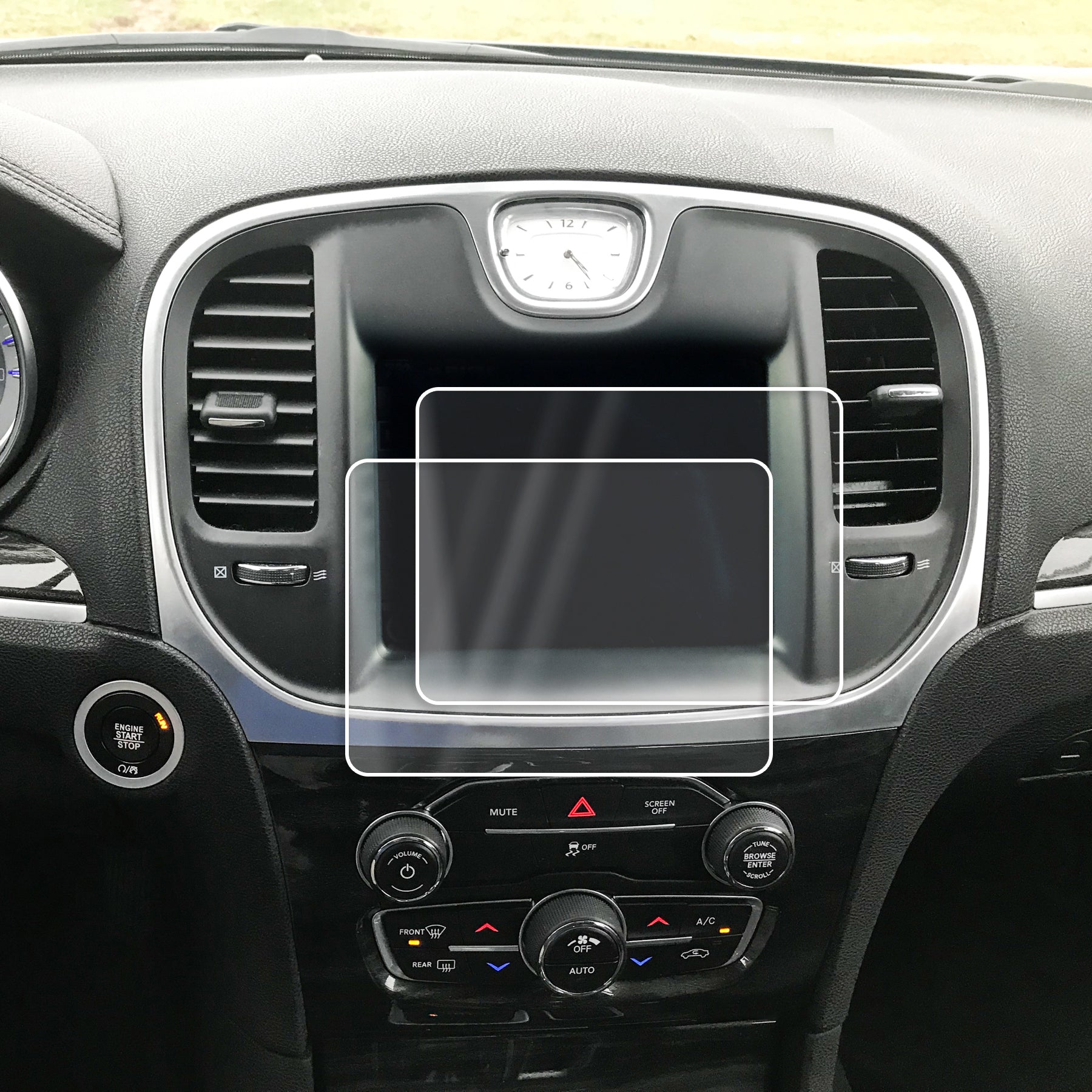 Red Hound Auto Screen Saver 2pc Compatible with Chrysler 300 Uconnect 2011-2019 Invisible High Clarity Touch Display Protector Minimizes Fingerprints 8.4 Inch