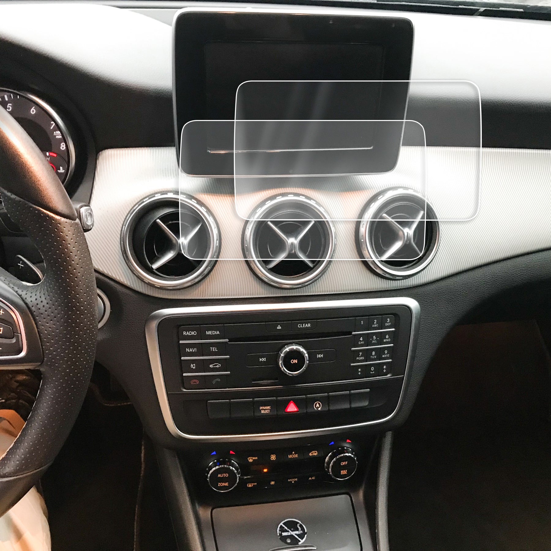 Red Hound Auto 2 Compatible with Mercedes-Benz 2015-2018 C 300 COMAND Screen Saver 2pc Invisible High Clarity Touch Display Protector Minimizes Fingerprints 8.4 Inch