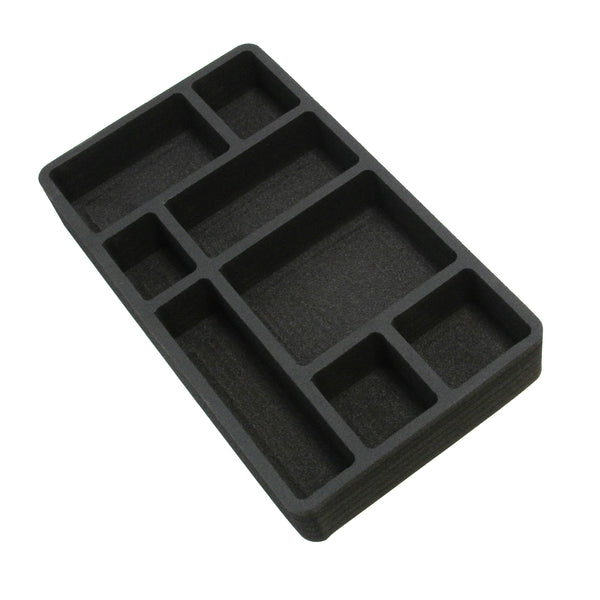 Polar Whale Desk Drawer Organizer Tray Non-Slip Waterproof Insert for Office Home Shop Garage  9 X 16 X 2 Inches 8 Compartments Black Extra Deep