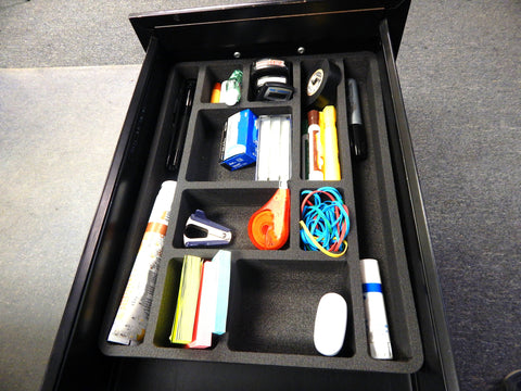 Polar Whale Desk Drawer Organizer Tray Non-Slip Waterproof Insert for Office Home Shop Garage  12 X 16 X 2 Inches 10 Compartments Extra Deep