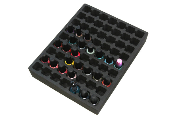 Polar Whale 4 Nail Polish Drawer Organizers Compatible with IKEA Alex Tray Washable Waterproof Insert for Home Bathroom Bedroom Office  11.5 x 14.5 x 2.25 Inches 63 Compartments Black