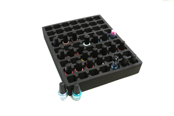 Polar Whale Nail Polish Drawer Organizer Compatible with IKEA Alex Tray Washable Waterproof Insert for Home Bathroom Bedroom Office  11.5 x 14.5 x 2.25 Inches 63 Compartments Black