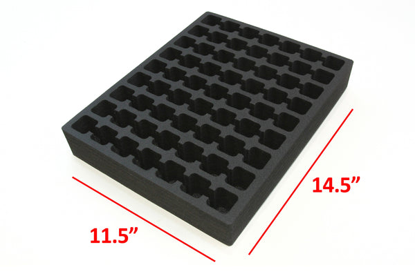Polar Whale Nail Polish Drawer Organizer Compatible with IKEA Alex Tray Washable Waterproof Insert for Home Bathroom Bedroom Office  11.5 x 14.5 x 2.25 Inches 63 Compartments Black