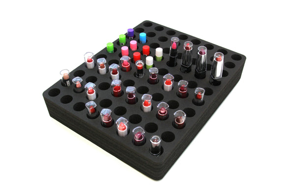 Polar Whale 3 Lipstick Drawer Organizers Compatible with IKEA Alex Tray Washable Waterproof Insert for Home Bathroom Bedroom Office  11.5 x 14.5 x 2.25 Inches 80 Compartments Black
