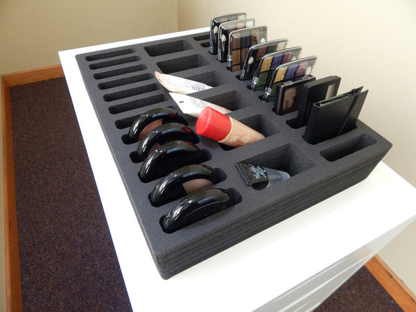 Polar Whale Compact Drawer Organizer Compatible with IKEA Alex Tray Washable Waterproof Insert for Home Bathroom Bedroom Office  11.5 x 14.5 x 2.25 Inches 30 Compartments Black