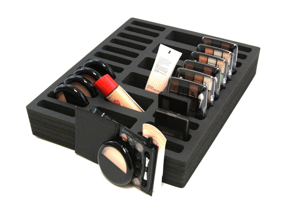 Polar Whale Compact Drawer Organizer Compatible with IKEA Alex Tray Washable Waterproof Insert for Home Bathroom Bedroom Office  11.5 x 14.5 x 2.25 Inches 30 Compartments Black
